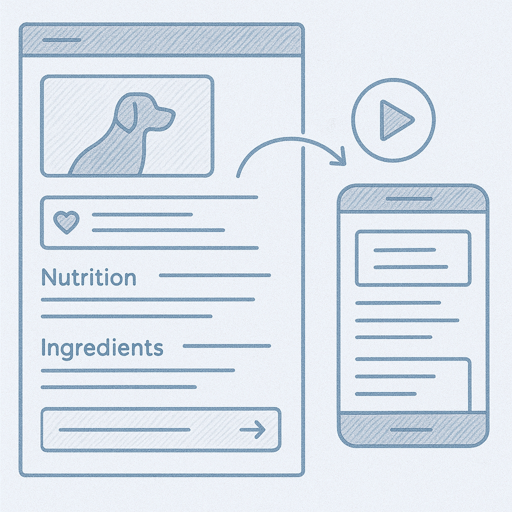 A screen sampling the UI design from Hill's Pet