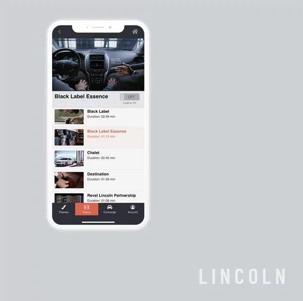 UX Case Study, Mobile View for Lincoln Black Label Concierge App