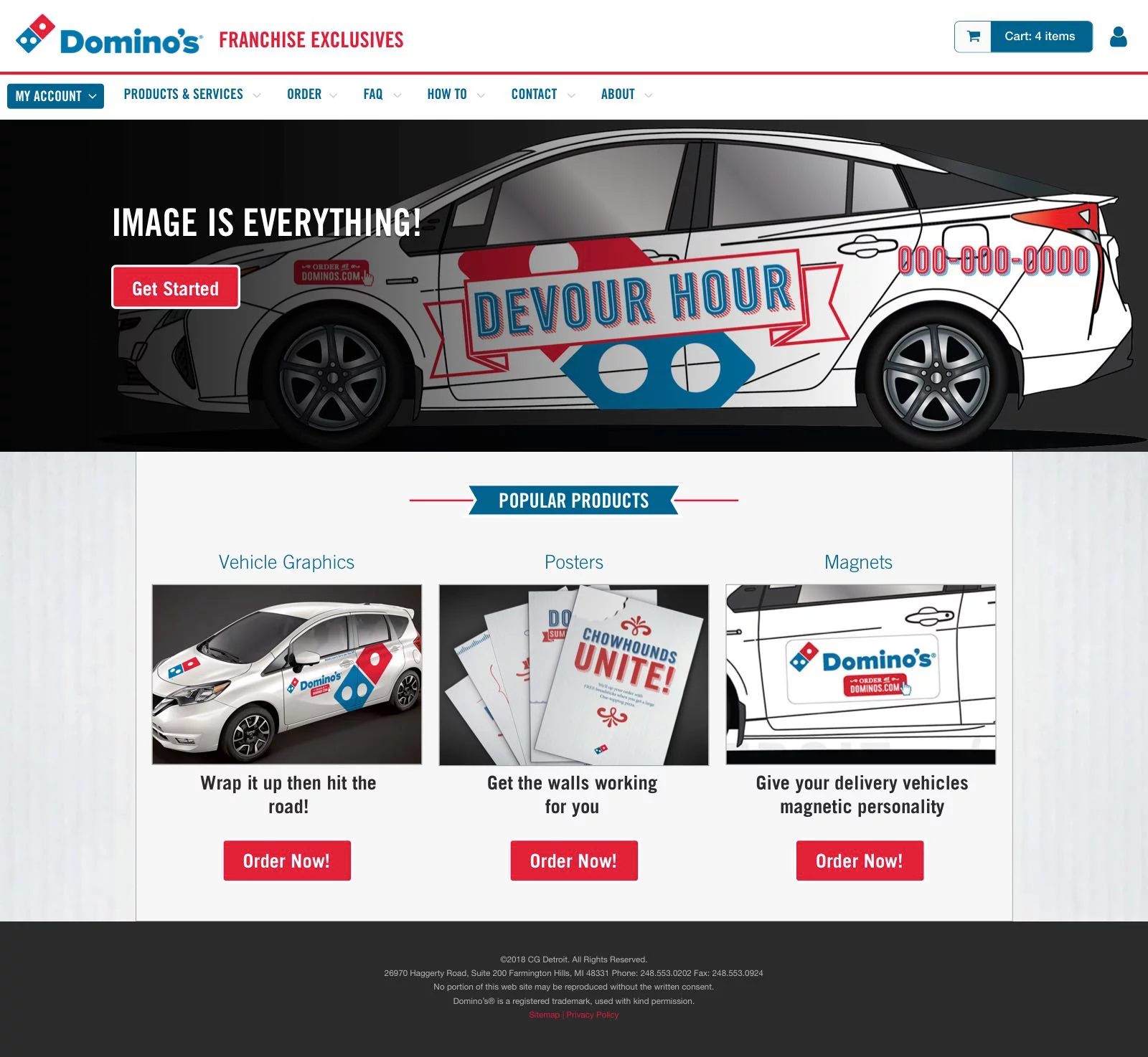Wireframe - Domino's High Fidelity Vehicle Landing Page (Full Size)