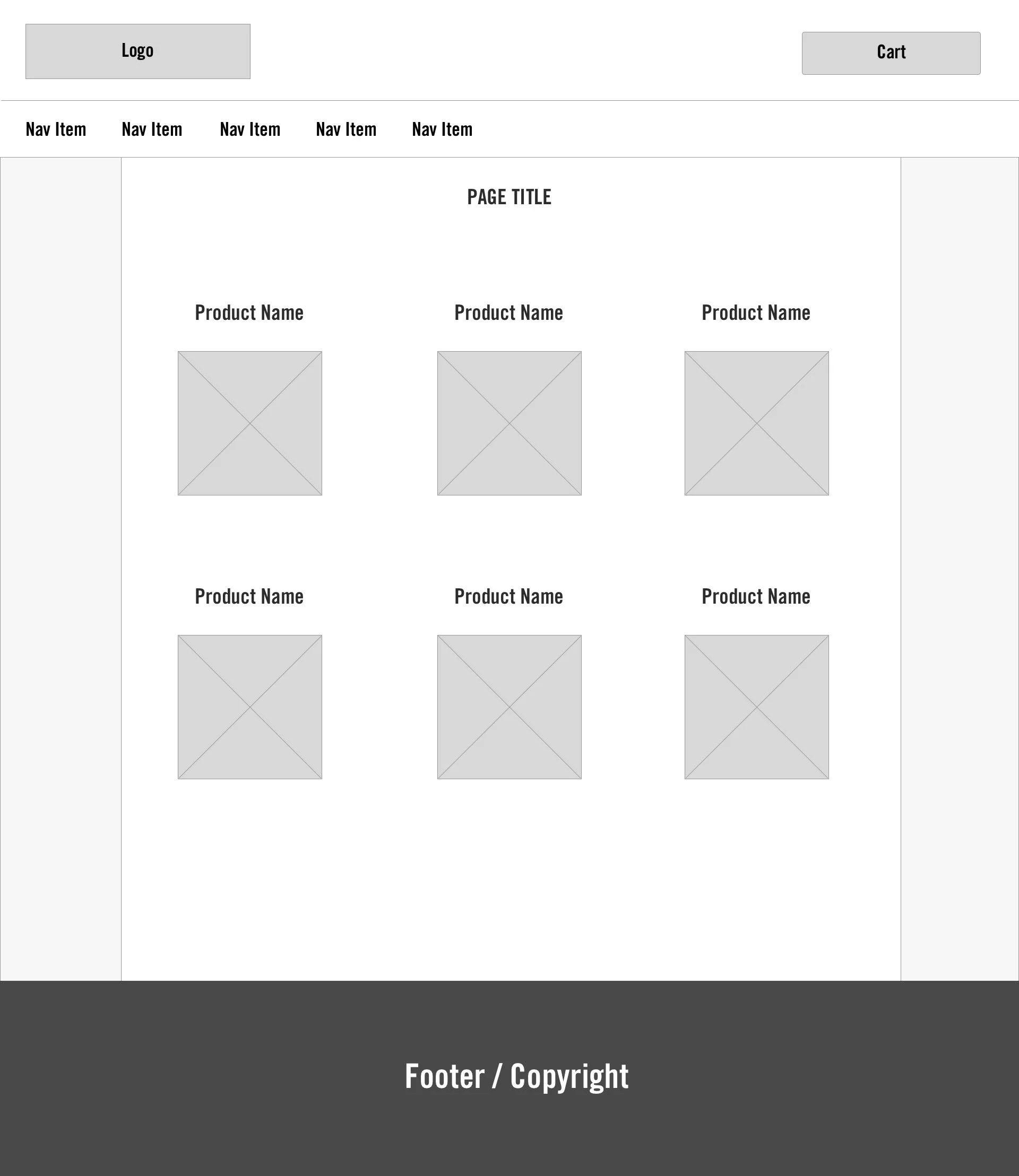 Wireframe - Domino's Low Fidelity Vehicle Graphics Category Page (Full Size)